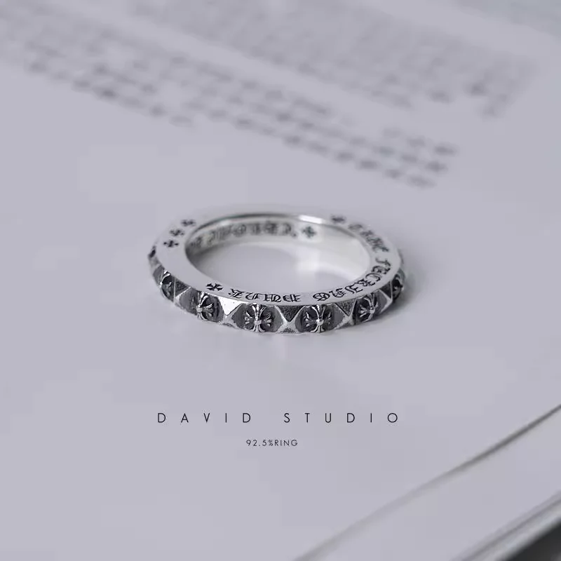 Chrome Hearts Cross Ring - Gothic 925 Sterling Silver Jewelry | David Studio