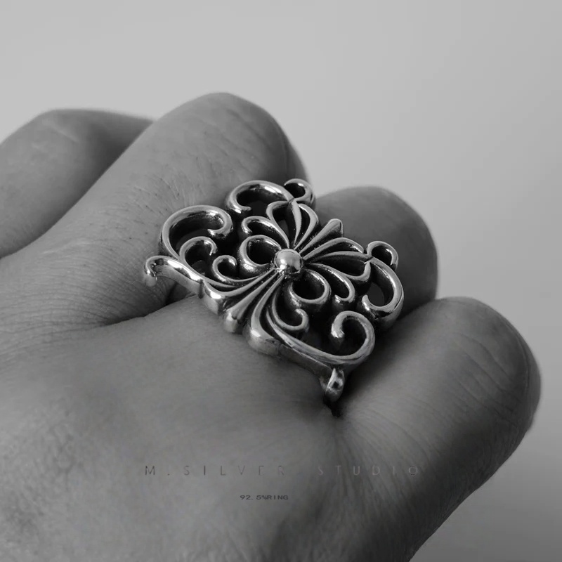 Chrome Hearts Cross Ring - Gothic 925 Sterling Silver Jewelry | David Studio