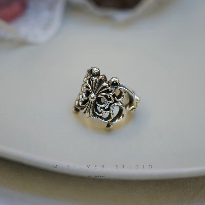 Chrome Hearts Cross Ring - Gothic 925 Sterling Silver Jewelry | David Studio