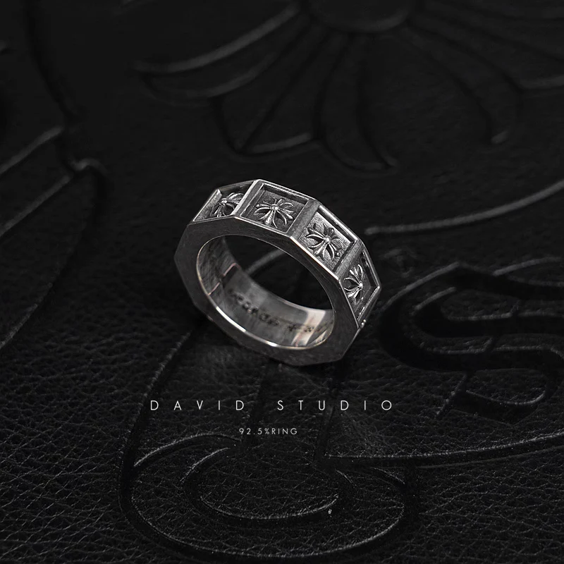 Chrome Hearts Cross Ring - Gothic 925 Sterling Silver Jewelry | David Studio