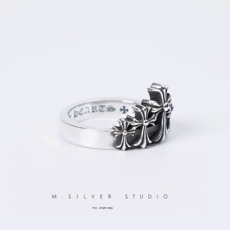Chrome Hearts Cross Ring - Gothic 925 Sterling Silver Jewelry | David Studio