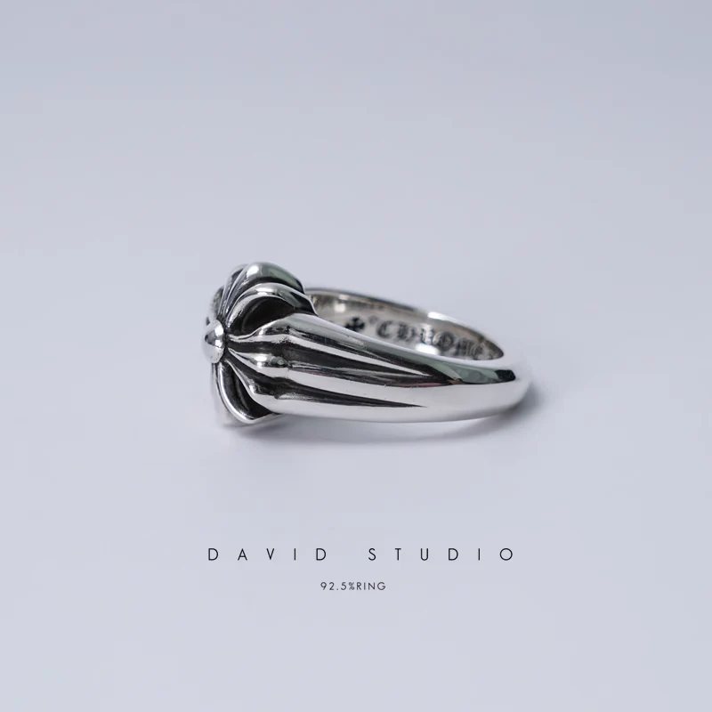 Chrome Hearts Cross Ring - Gothic 925 Sterling Silver Jewelry | David Studio