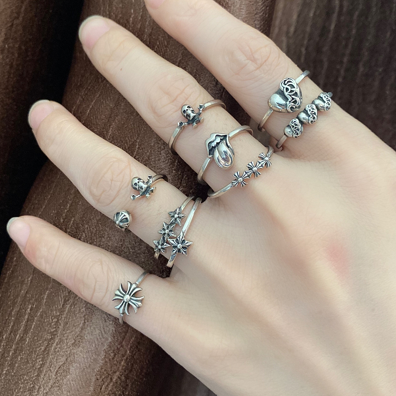 Chrome Hearts Cross Ring - Gothic 925 Sterling Silver Jewelry | David Studio