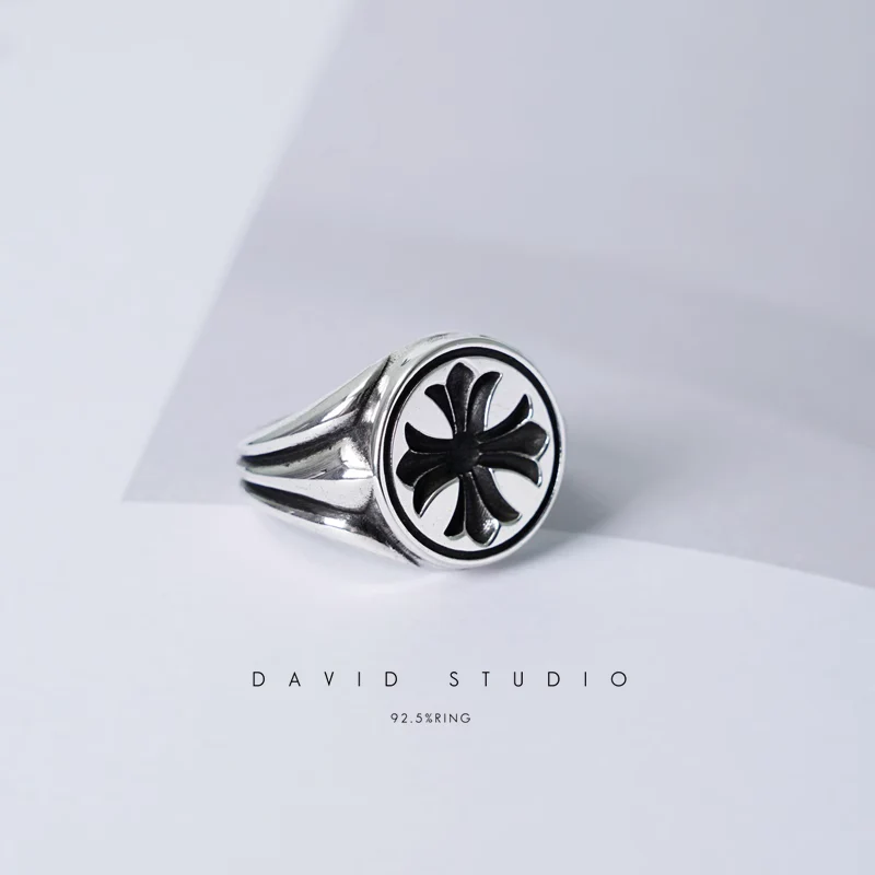 Chrome Hearts Cross Ring - Gothic 925 Sterling Silver Jewelry | David Studio