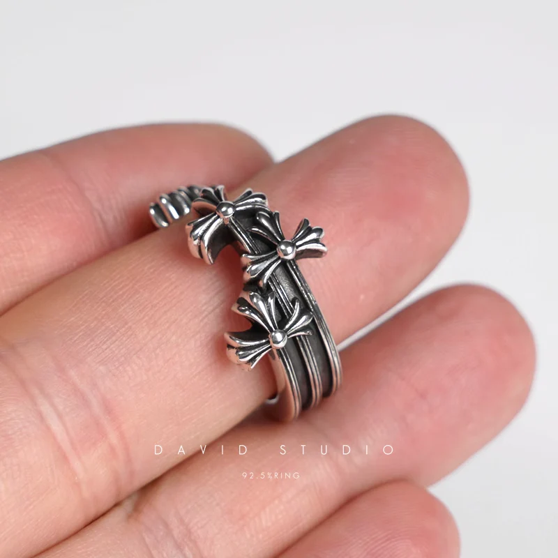 Chrome Hearts Cross Ring - Gothic 925 Sterling Silver Jewelry | David Studio