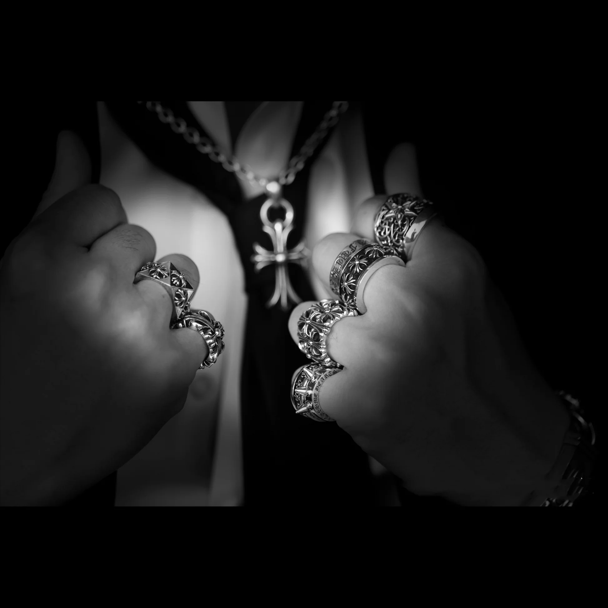 Chrome Hearts Cross Ring - Gothic 925 Sterling Silver Jewelry | David Studio