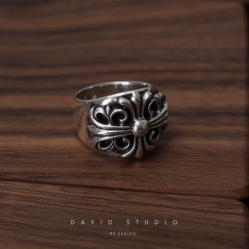 Chrome Hearts Cross Ring - Gothic 925 Sterling Silver Jewelry | David Studio