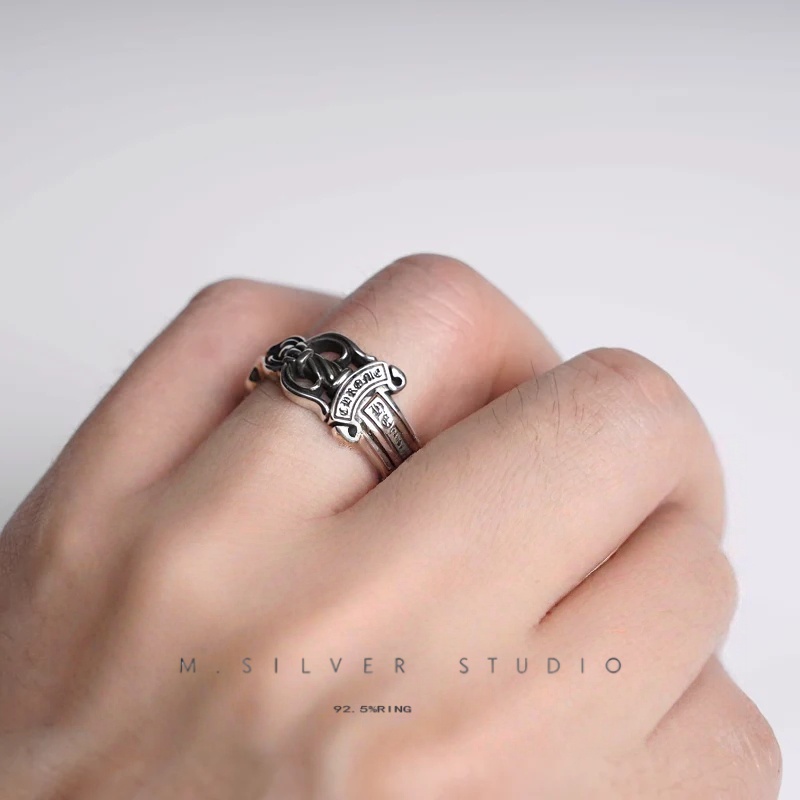Chrome Hearts Cross Ring - Gothic 925 Sterling Silver Jewelry | David Studio