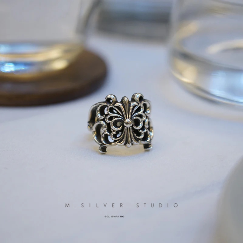 Chrome Hearts Cross Ring - Gothic 925 Sterling Silver Jewelry | David Studio