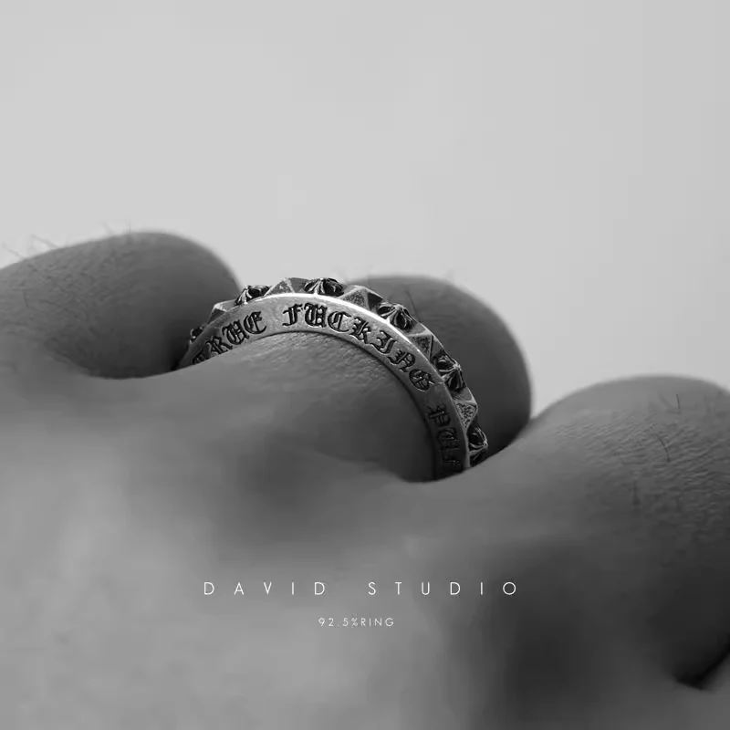 Chrome Hearts Cross Ring - Gothic 925 Sterling Silver Jewelry | David Studio