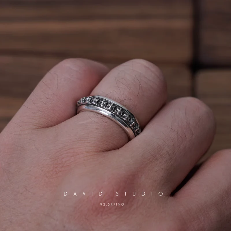 Chrome Hearts Cross Ring - Gothic 925 Sterling Silver Jewelry | David Studio