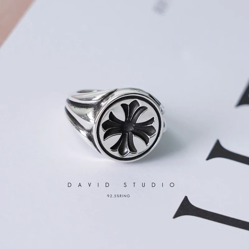 Chrome Hearts Cross Ring - Gothic 925 Sterling Silver Jewelry | David Studio