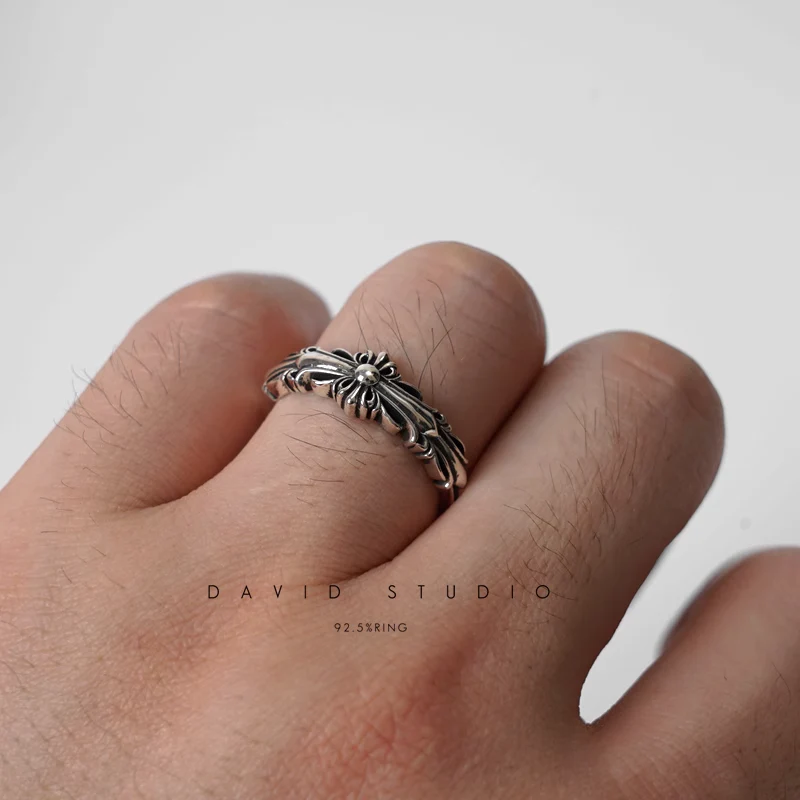 Chrome Hearts Cross Ring - Gothic 925 Sterling Silver Jewelry | David Studio