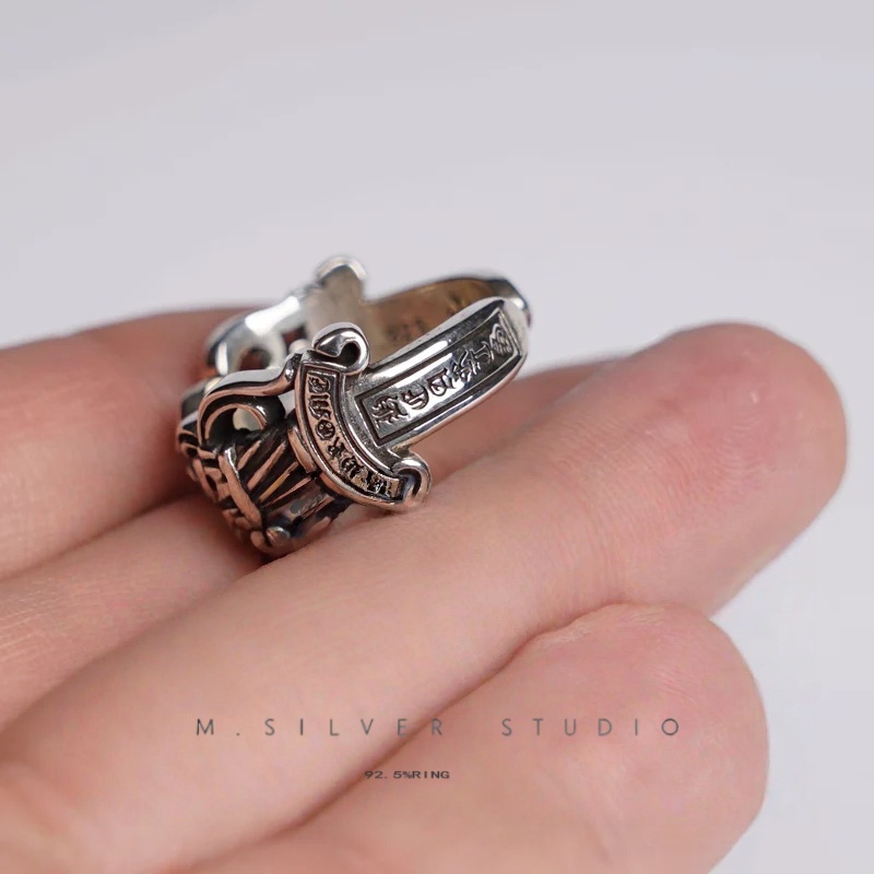 Chrome Hearts Cross Ring - Gothic 925 Sterling Silver Jewelry | David Studio