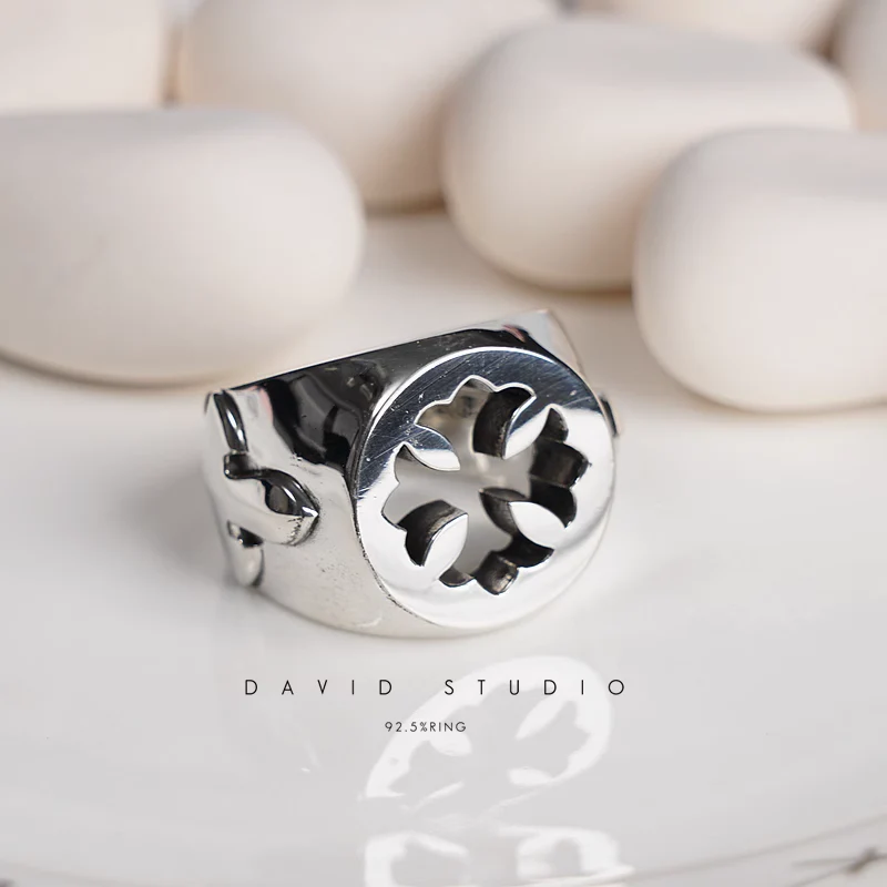 Chrome Hearts Cross Ring - Gothic 925 Sterling Silver Jewelry | David Studio