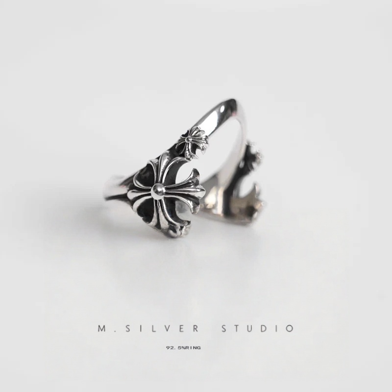 Chrome Hearts Cross Ring - Gothic 925 Sterling Silver Jewelry | David Studio