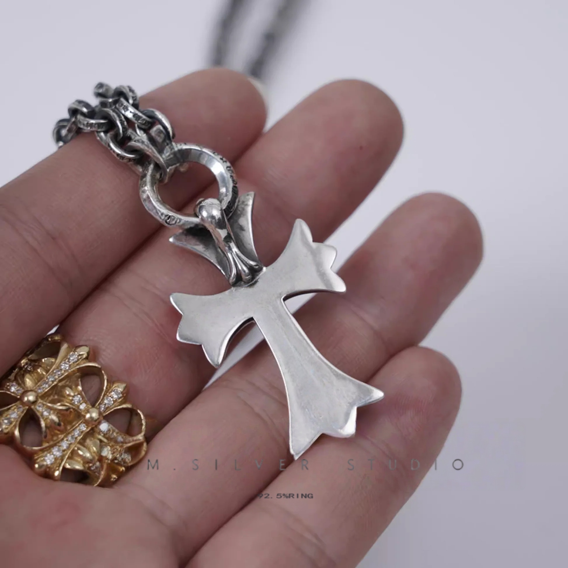 Chrome Hearts Cross Ring - Gothic 925 Sterling Silver Jewelry | David Studio