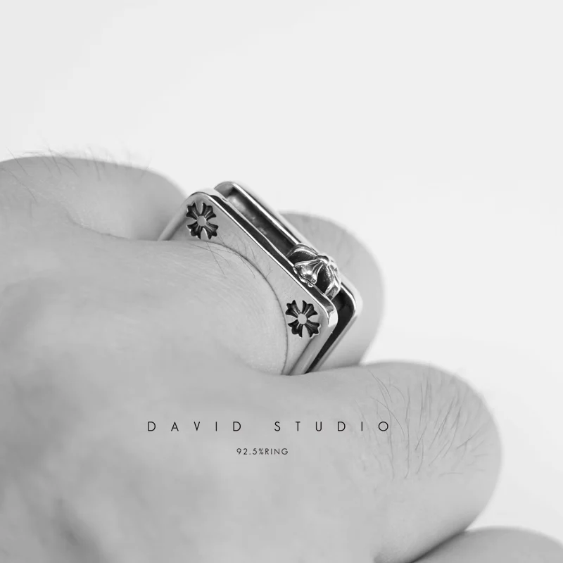 Chrome Hearts Cross Ring - Gothic 925 Sterling Silver Jewelry | David Studio