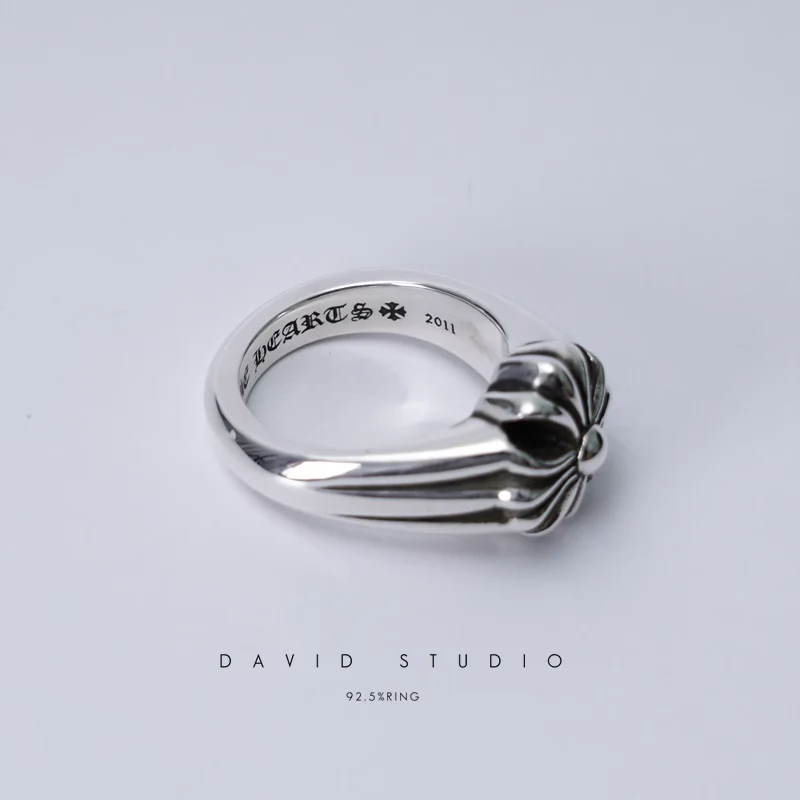 Chrome Hearts Cross Ring - Gothic 925 Sterling Silver Jewelry | David Studio