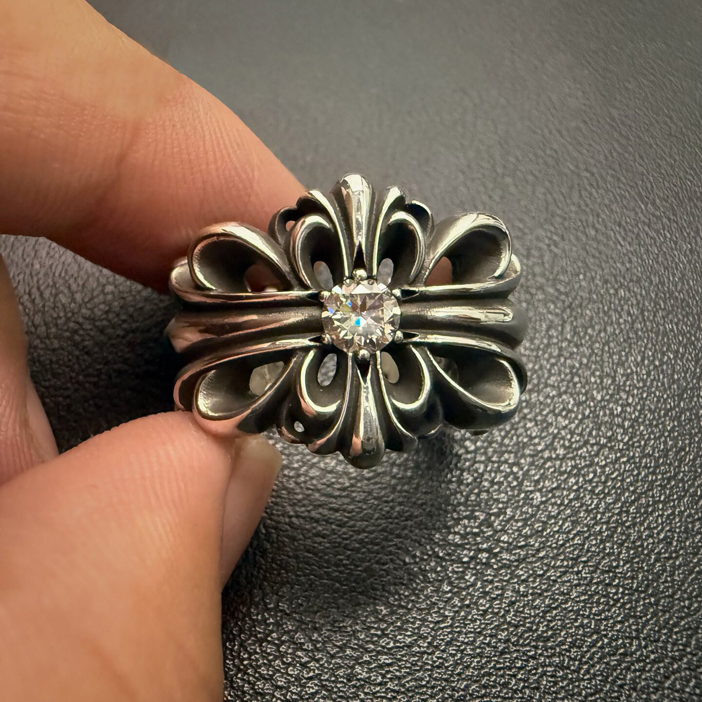 Chrome Hearts Cross Ring - Gothic 925 Sterling Silver Jewelry | David Studio