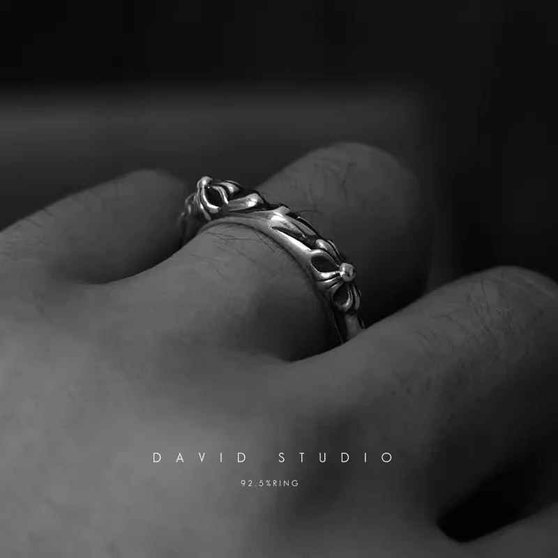 Chrome Hearts Cross Ring - Gothic 925 Sterling Silver Jewelry | David Studio