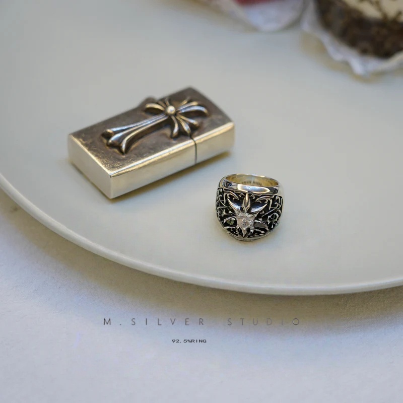 Chrome Hearts Cross Ring - Gothic 925 Sterling Silver Jewelry | David Studio