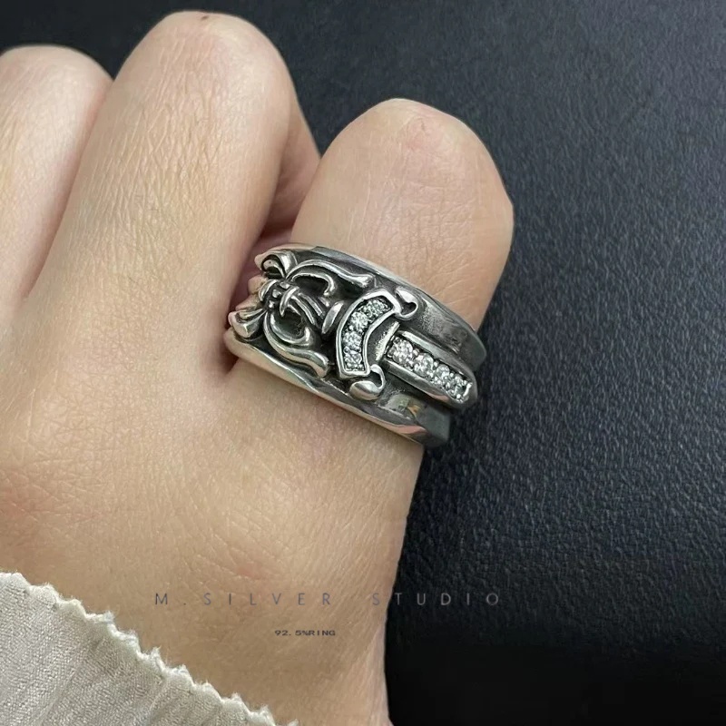 Chrome Hearts Cross Ring - Gothic 925 Sterling Silver Jewelry | David Studio