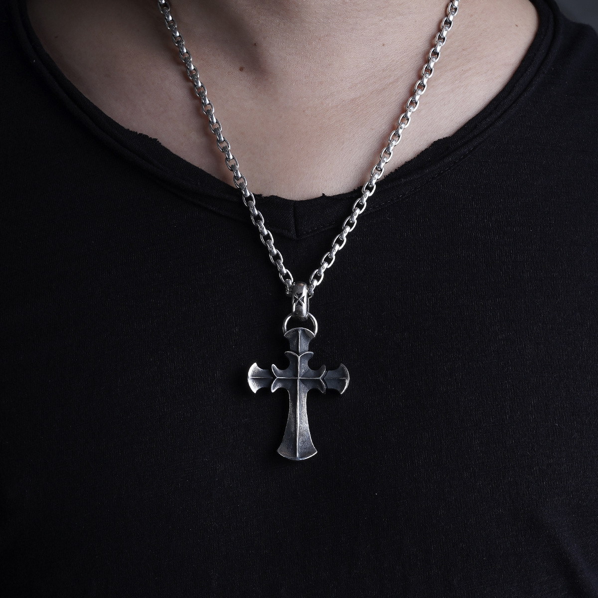 Chrome Hearts Cross Ring - Gothic 925 Sterling Silver Jewelry | David Studio