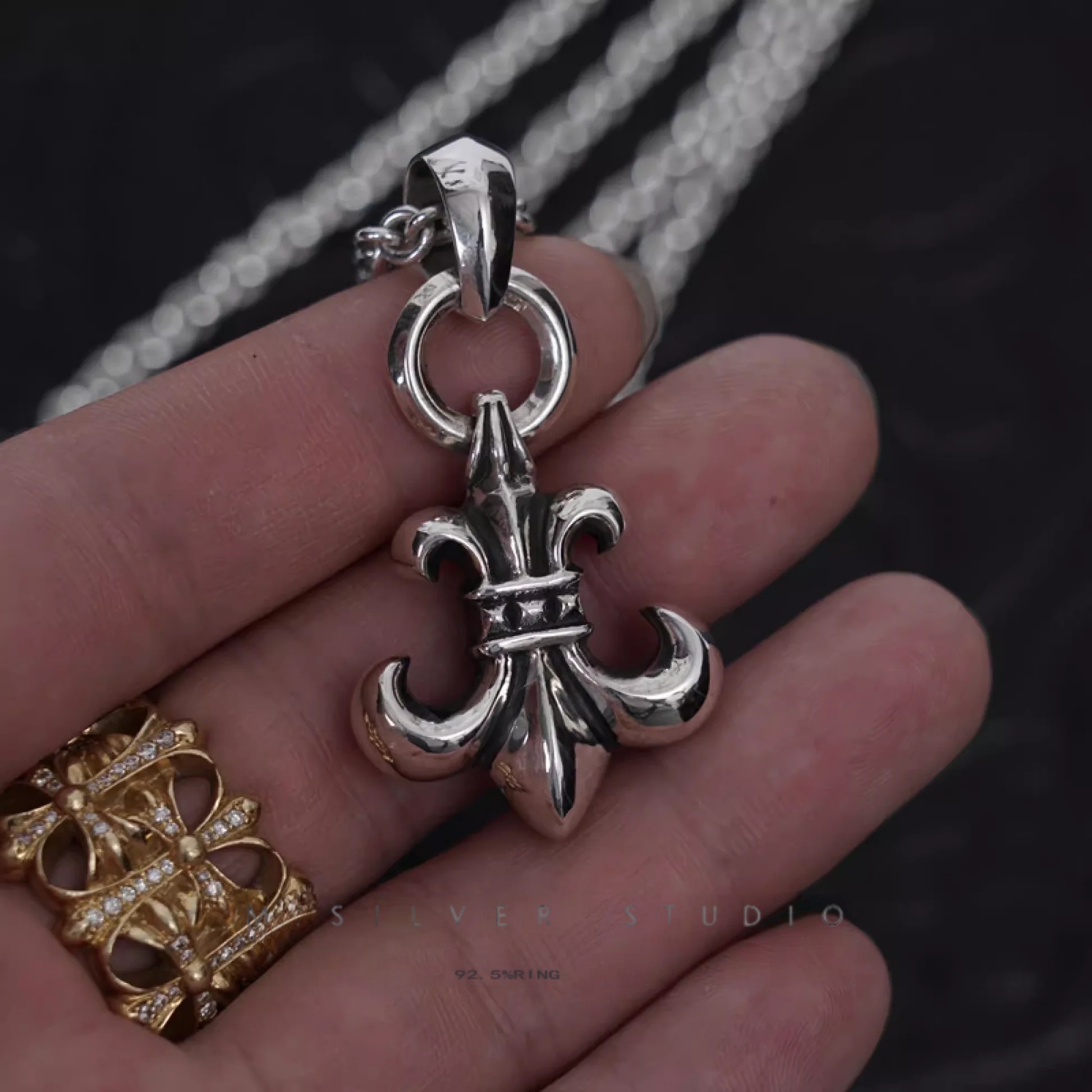 Chrome Hearts Cross Ring - Gothic 925 Sterling Silver Jewelry | David Studio