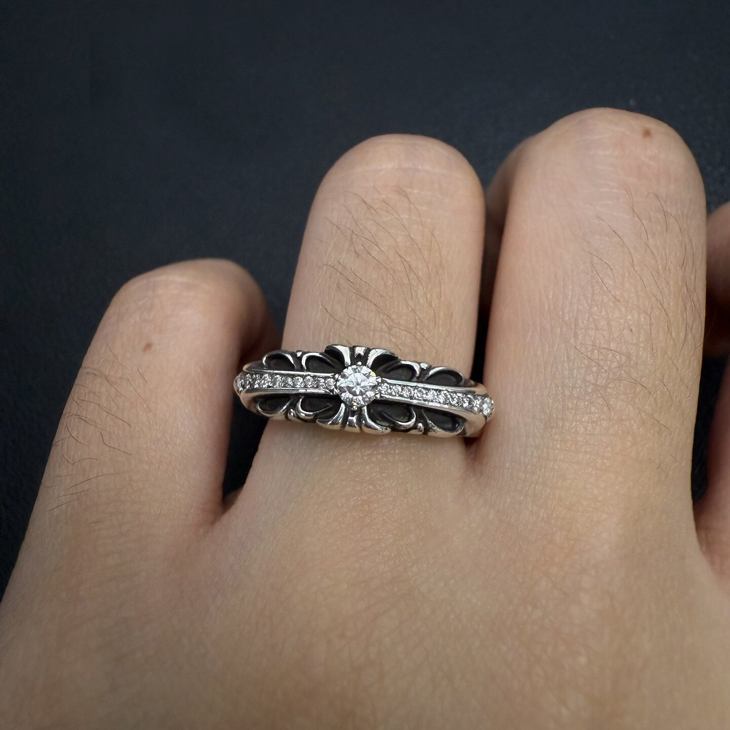 Chrome Hearts Cross Ring - Gothic 925 Sterling Silver Jewelry | David Studio