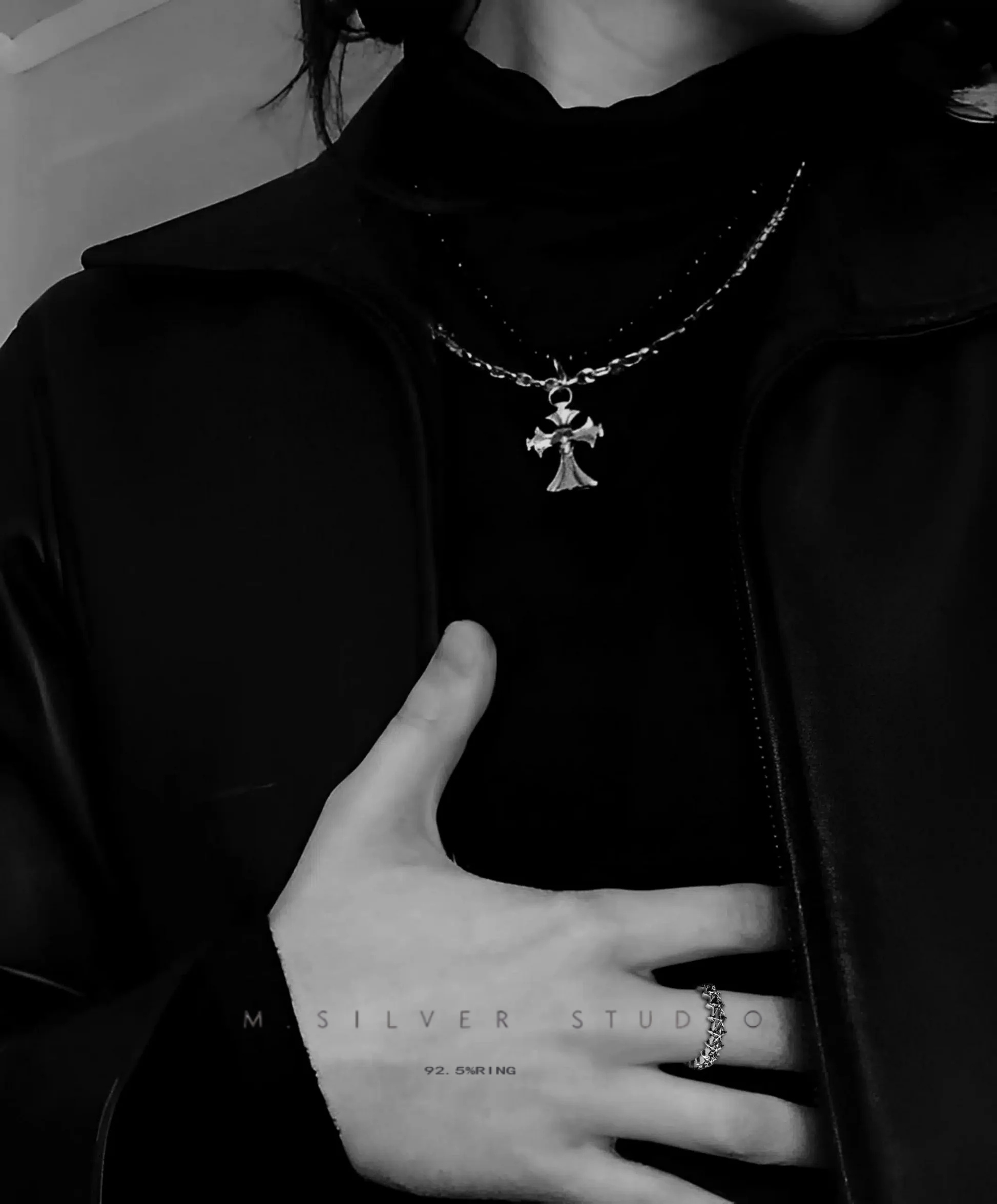 Chrome Hearts Cross Ring - Gothic 925 Sterling Silver Jewelry | David Studio