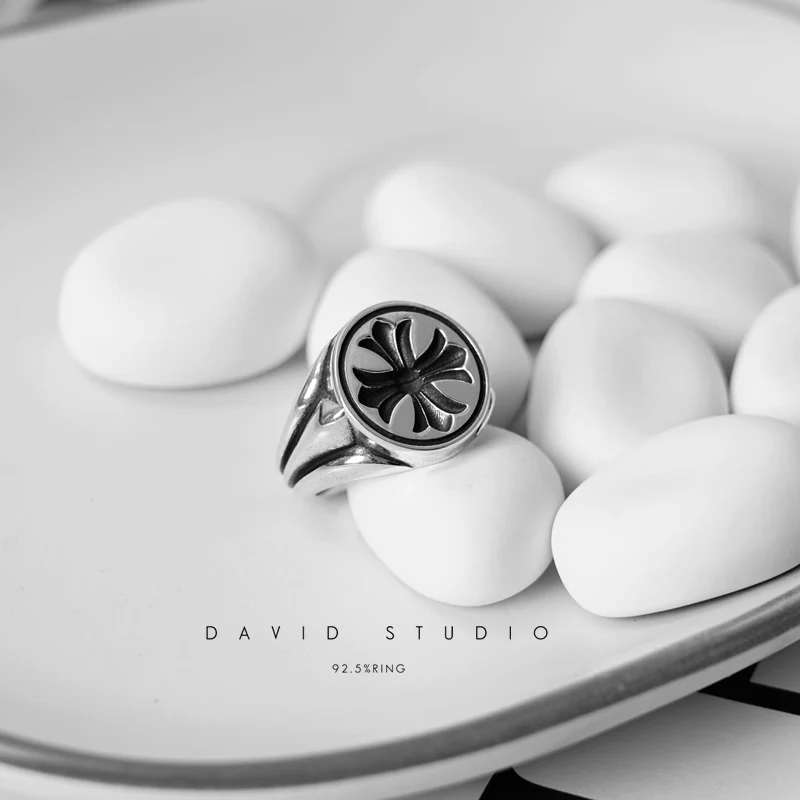 Chrome Hearts Cross Ring - Gothic 925 Sterling Silver Jewelry | David Studio