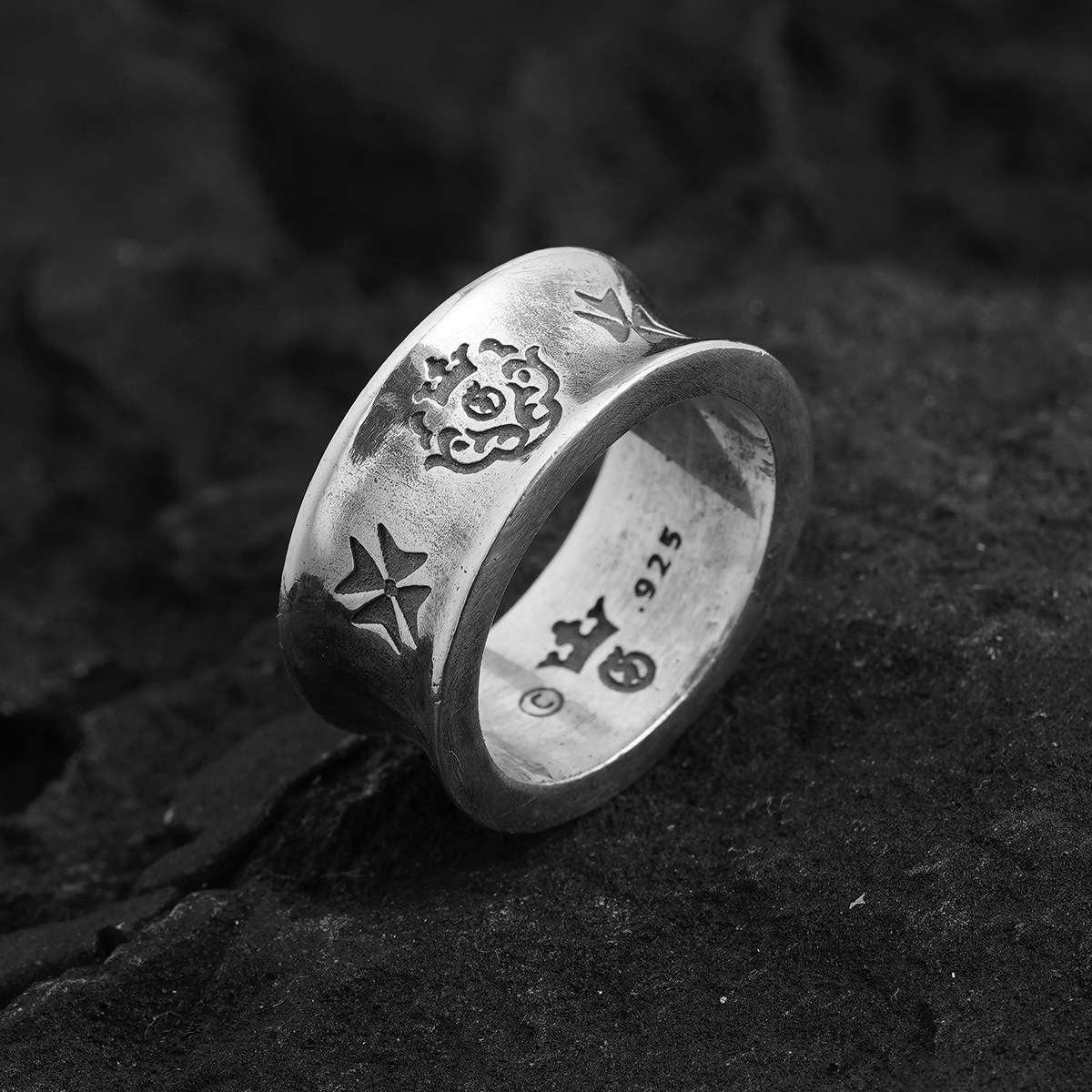 Chrome Hearts Cross Ring - Gothic 925 Sterling Silver Jewelry | David Studio