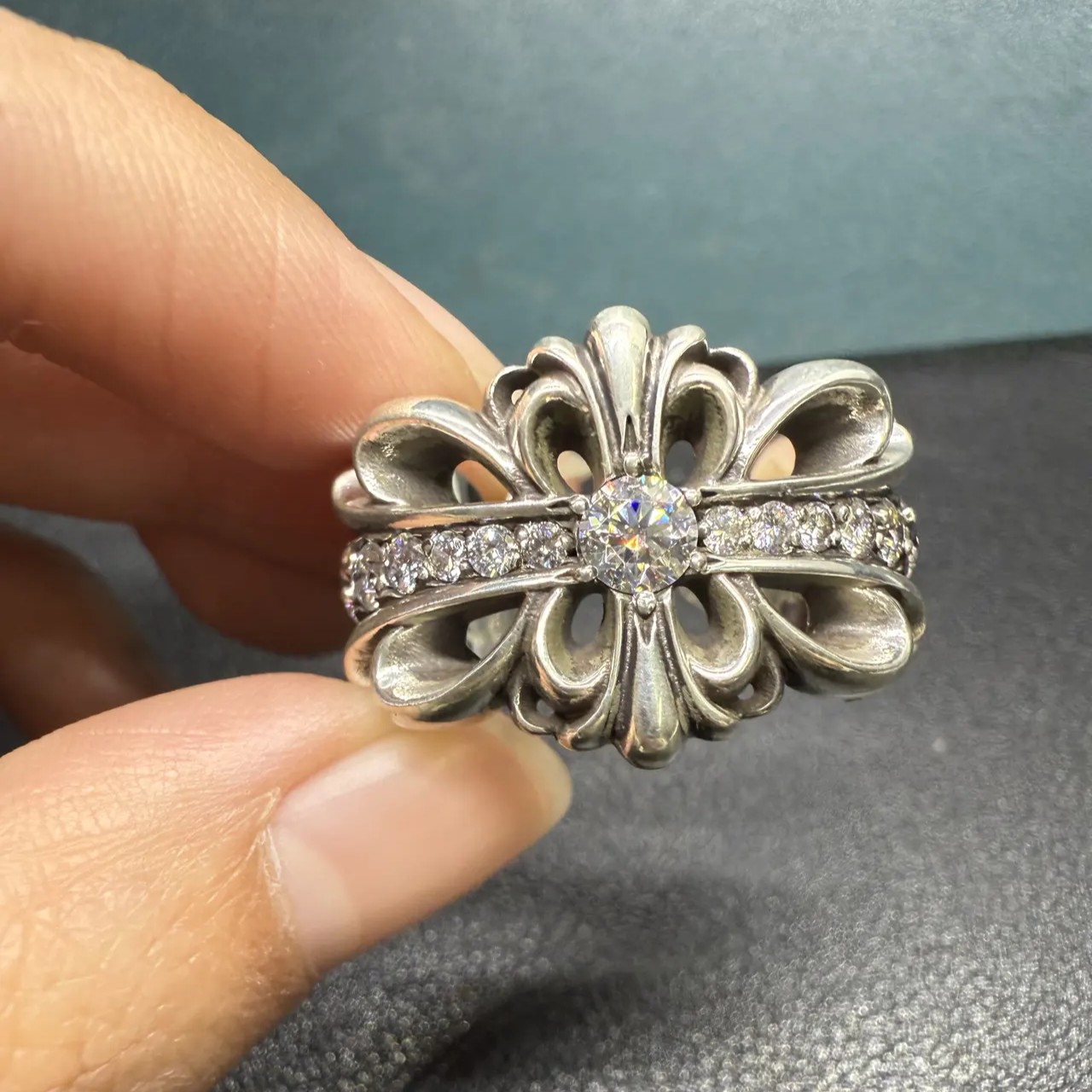 Chrome Hearts Cross Ring - Gothic 925 Sterling Silver Jewelry | David Studio