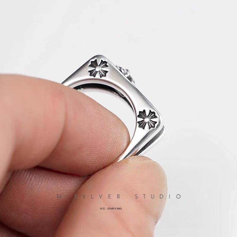 Chrome Hearts Cross Ring - Gothic 925 Sterling Silver Jewelry | David Studio