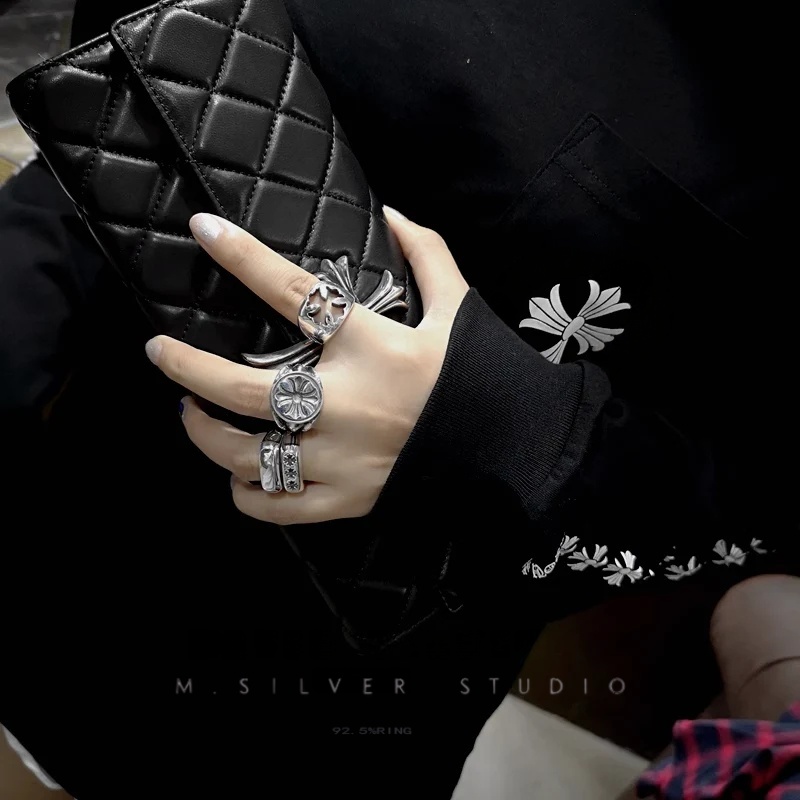 Chrome Hearts Cross Ring - Gothic 925 Sterling Silver Jewelry | David Studio