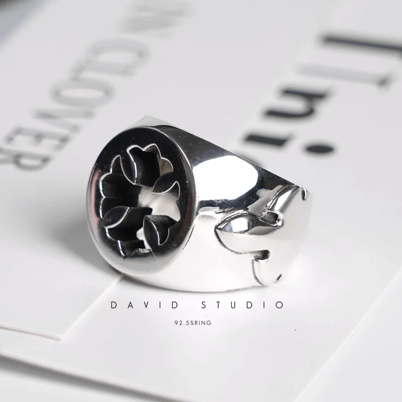 Chrome Hearts Cross Ring - Gothic 925 Sterling Silver Jewelry | David Studio