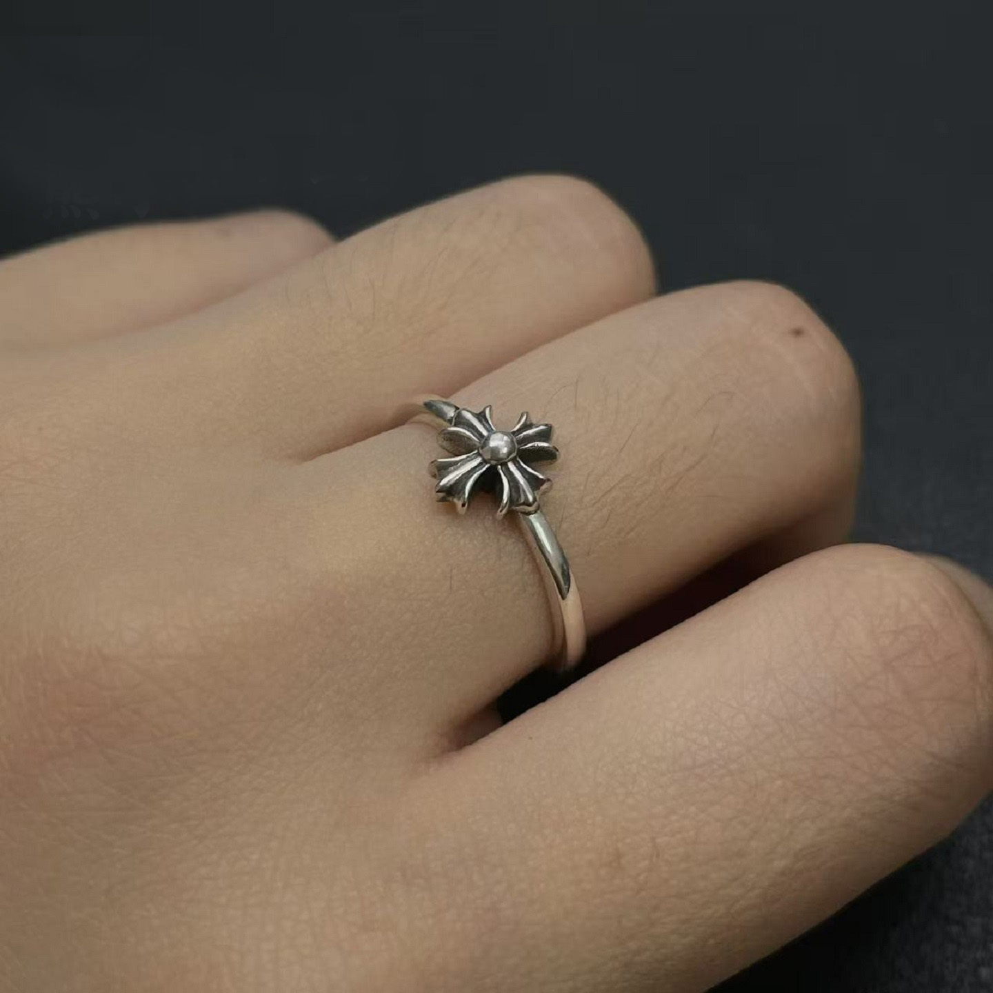 Chrome Hearts Cross Ring - Gothic 925 Sterling Silver Jewelry | David Studio