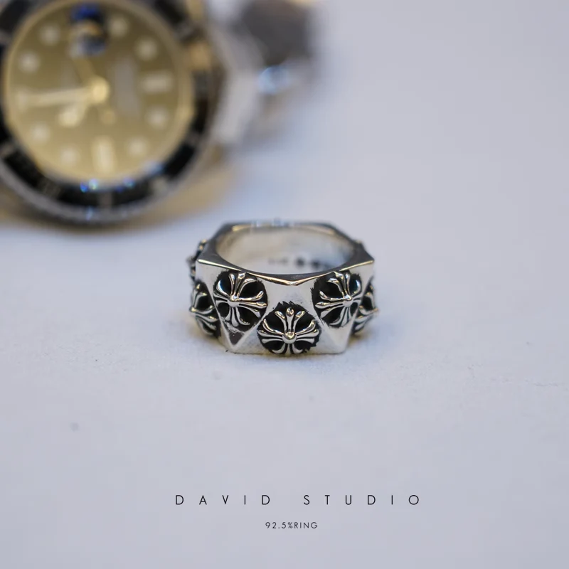 Chrome Hearts Cross Ring - Gothic 925 Sterling Silver Jewelry | David Studio