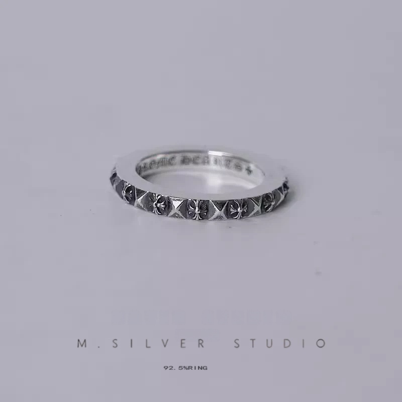 Chrome Hearts Cross Ring - Gothic 925 Sterling Silver Jewelry | David Studio