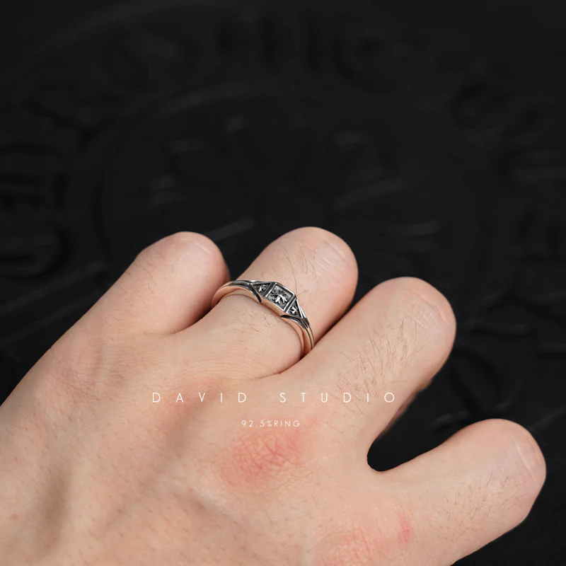 Chrome Hearts Cross Ring - Gothic 925 Sterling Silver Jewelry | David Studio