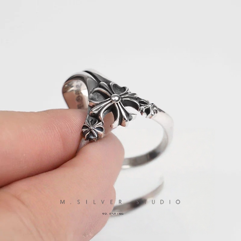 Chrome Hearts Cross Ring - Gothic 925 Sterling Silver Jewelry | David Studio