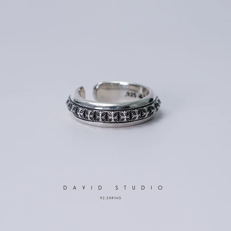 Chrome Hearts Cross Ring - Gothic 925 Sterling Silver Jewelry | David Studio