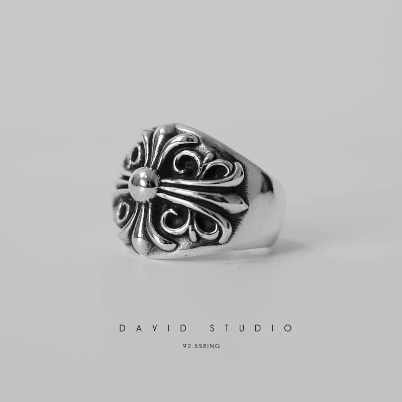 Chrome Hearts Cross Ring - Gothic 925 Sterling Silver Jewelry | David Studio