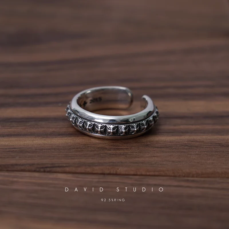 Chrome Hearts Cross Ring - Gothic 925 Sterling Silver Jewelry | David Studio