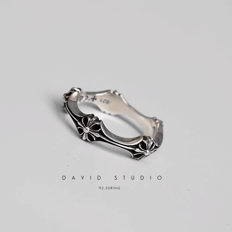 Chrome Hearts Cross Ring - Gothic 925 Sterling Silver Jewelry | David Studio
