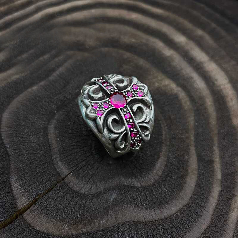 Chrome Hearts Cross Ring - Gothic 925 Sterling Silver Jewelry | David Studio