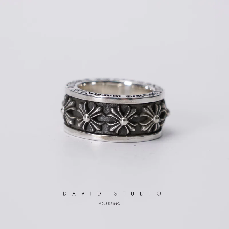 Chrome Hearts Cross Ring - Gothic 925 Sterling Silver Jewelry | David Studio