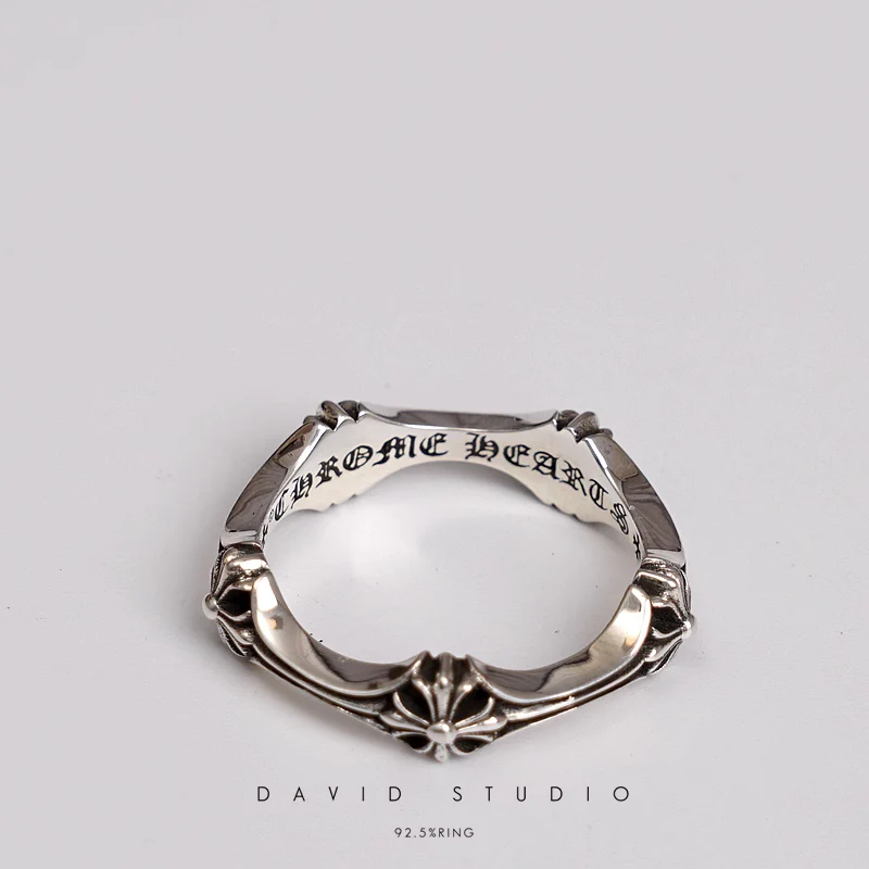 Chrome Hearts Cross Ring - Gothic 925 Sterling Silver Jewelry | David Studio