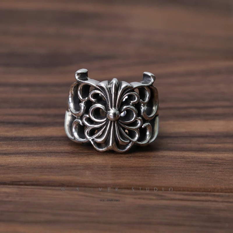 Chrome Hearts Cross Ring - Gothic 925 Sterling Silver Jewelry | David Studio